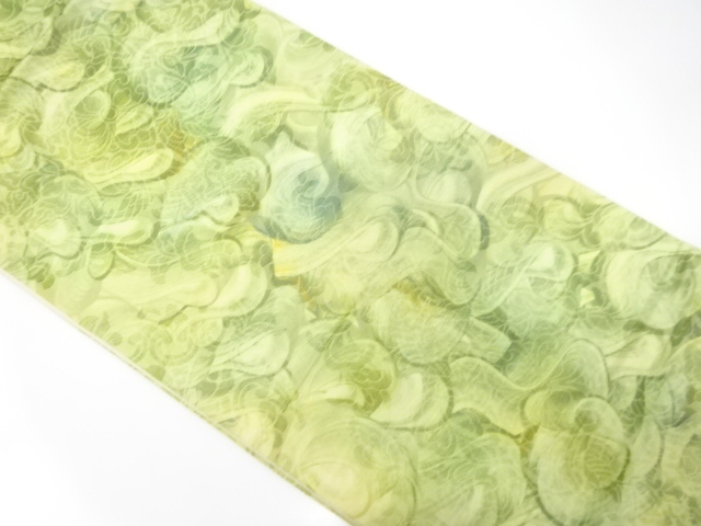 JAPANESE KIMONO / ANTIQUE FUKURO OBI / SILK / WOVEN FLOWER CREST